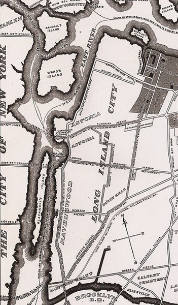 Map showing Randall's Island and Long Island City in 1896